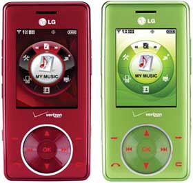 Red and green LG Chocolate